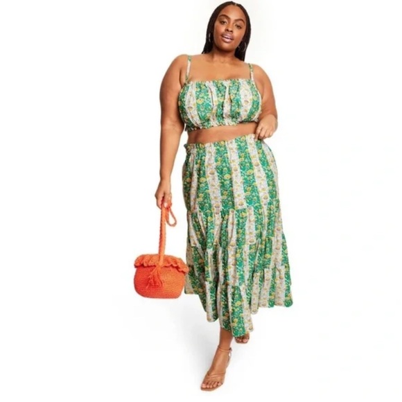 RHODE Dresses & Skirts - TARGET x RHODE Women’s Mixed Whimsical Floral & Stripe Print Midi Skirt